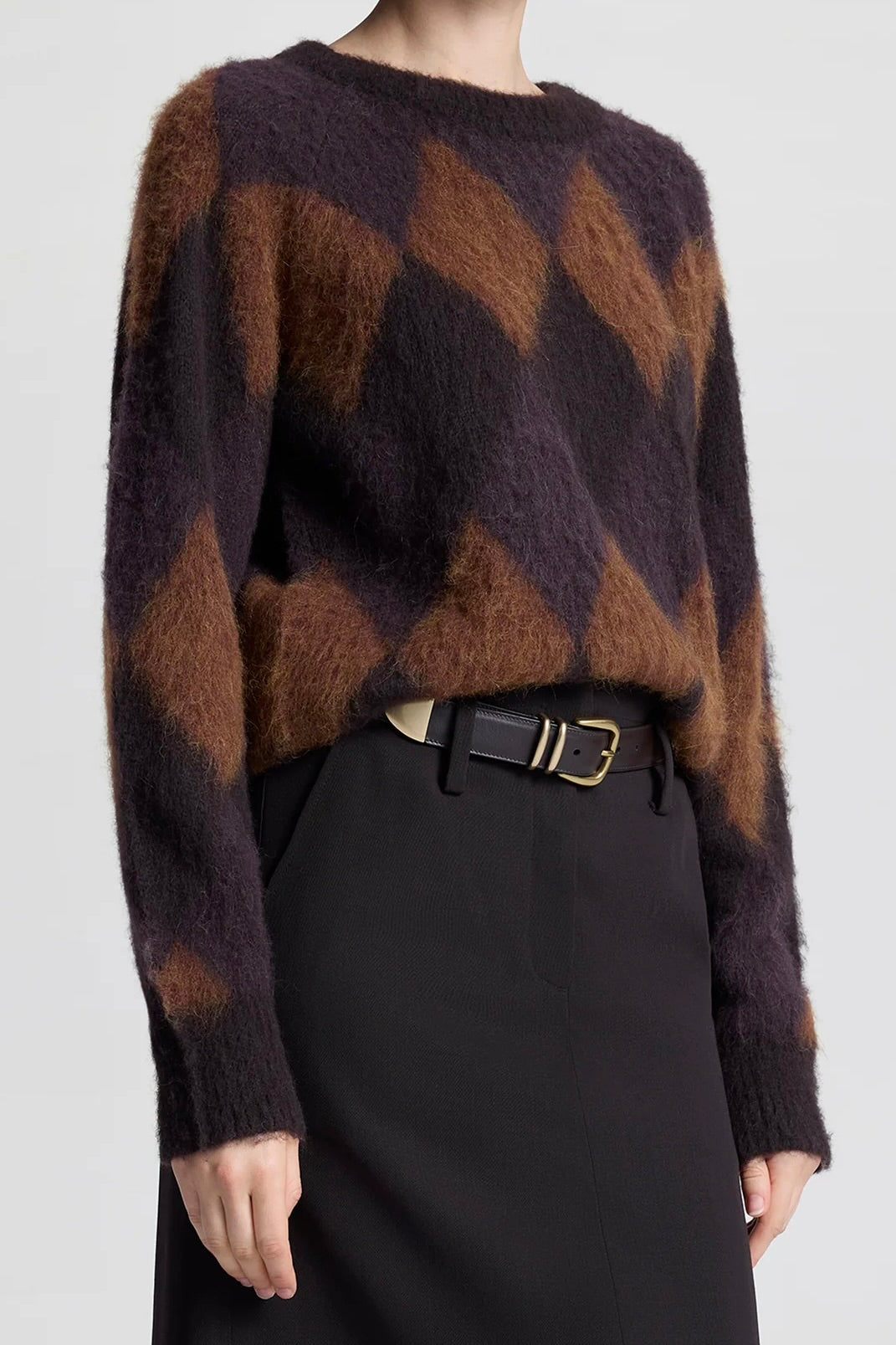 Ezra Brushed Alpaca Argyle Sweater