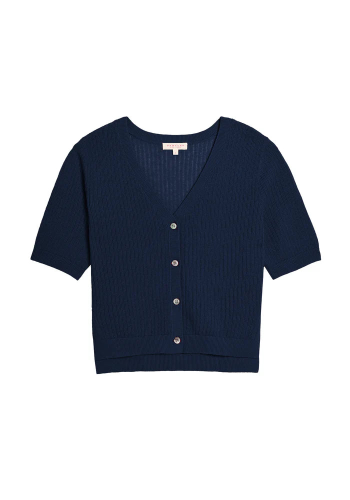 DEMYLEE - Cadence Cotton Linen Cardigan - Navy
