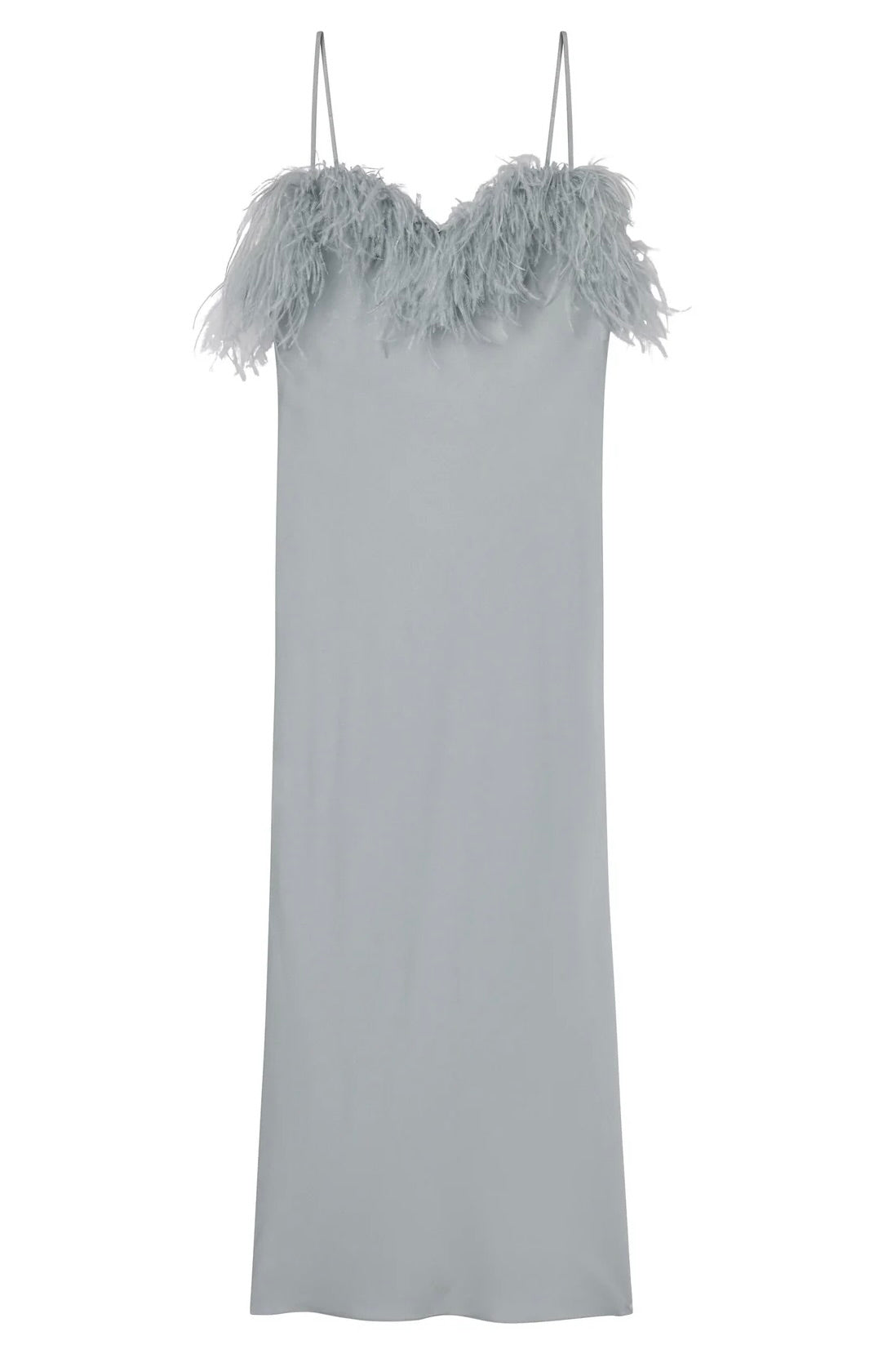 Odette Feather Trimmed Midi Dress