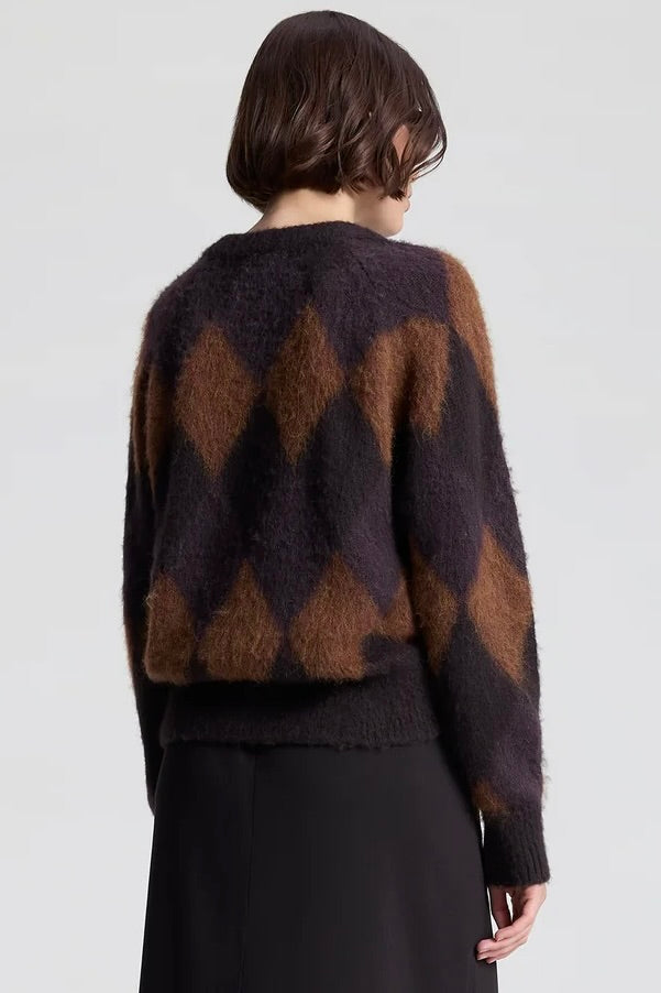 Ezra Brushed Alpaca Argyle Sweater