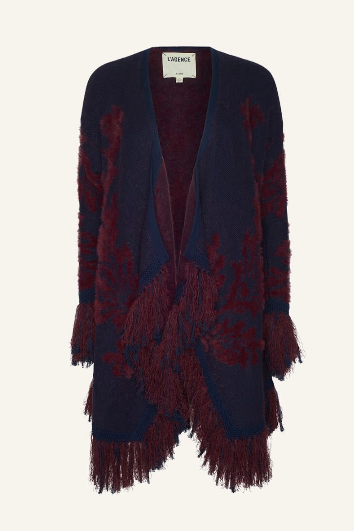 Naiad Jacquard Fringe Cardigan