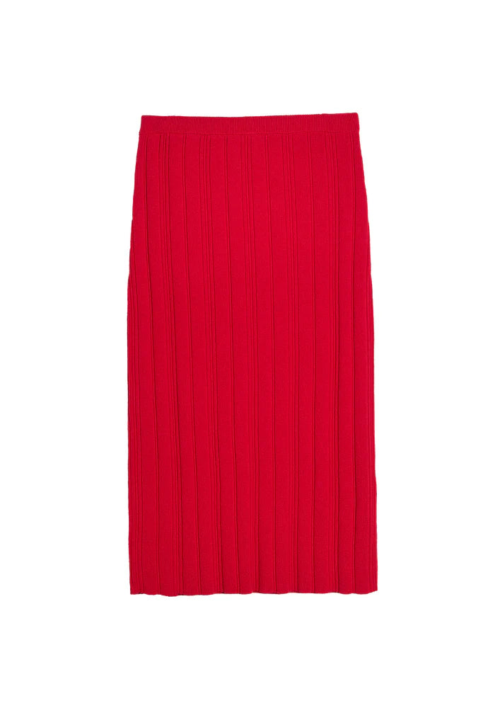 DEMYLEE - Qiyana Cotton Linen Skirt - Scarlet