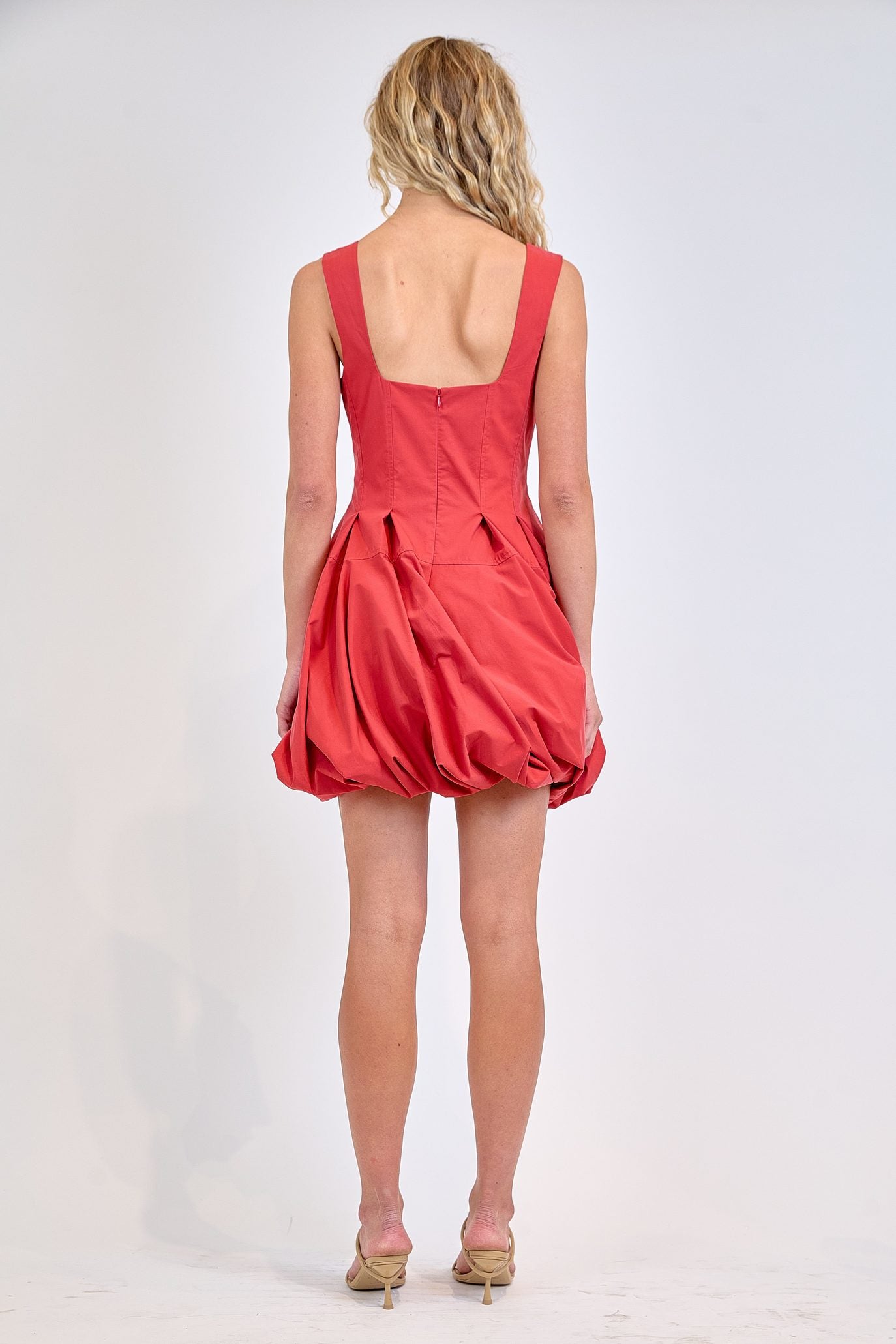 SIMKHAI - Juni Tank Bubble Mini Dress - Crimson