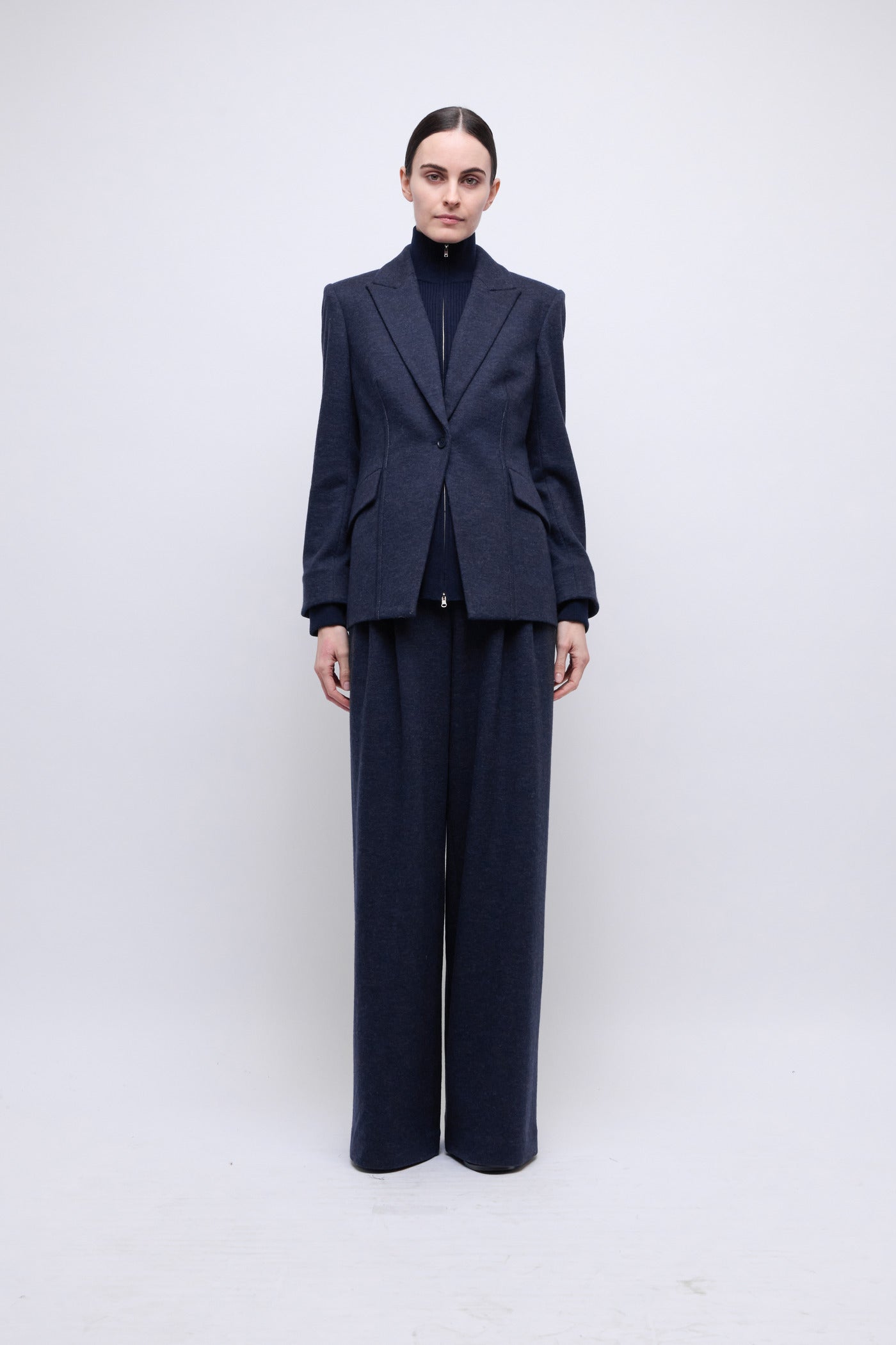SIMKHAI - Auden Knit Combo Blazer - Dark Midnight