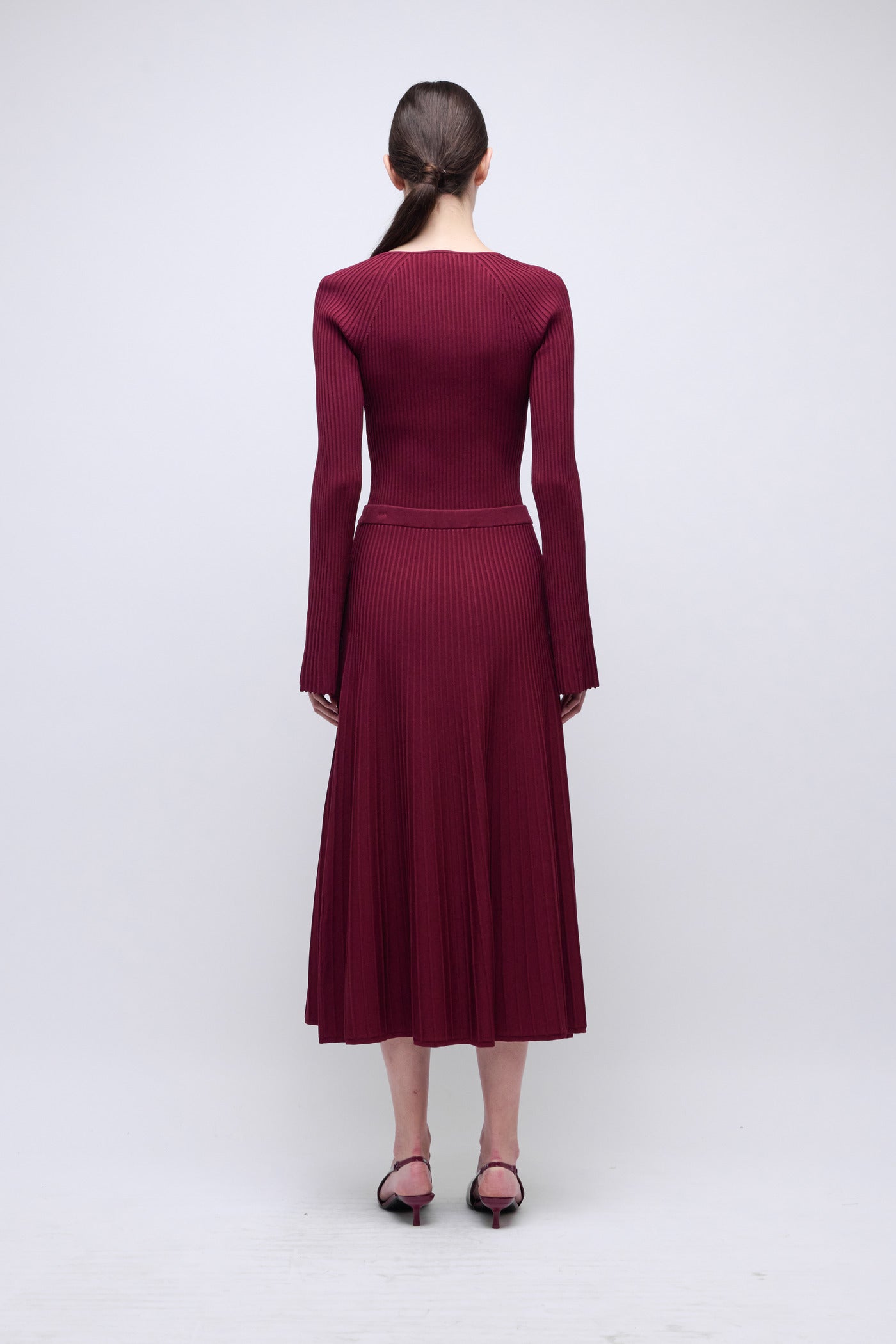 SIMKHAI - Chiara Midi Skirt - Cranberry