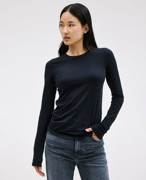 SLVRLAKE - Simple Long Sleeve Tee - Natural White & Raven