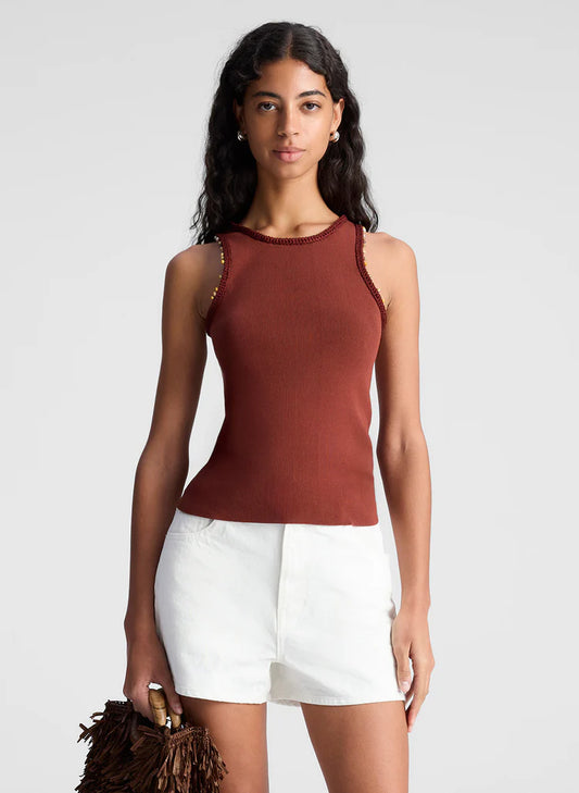 ALC - Nelly Embellished Knit Tank - Deep Sequoia
