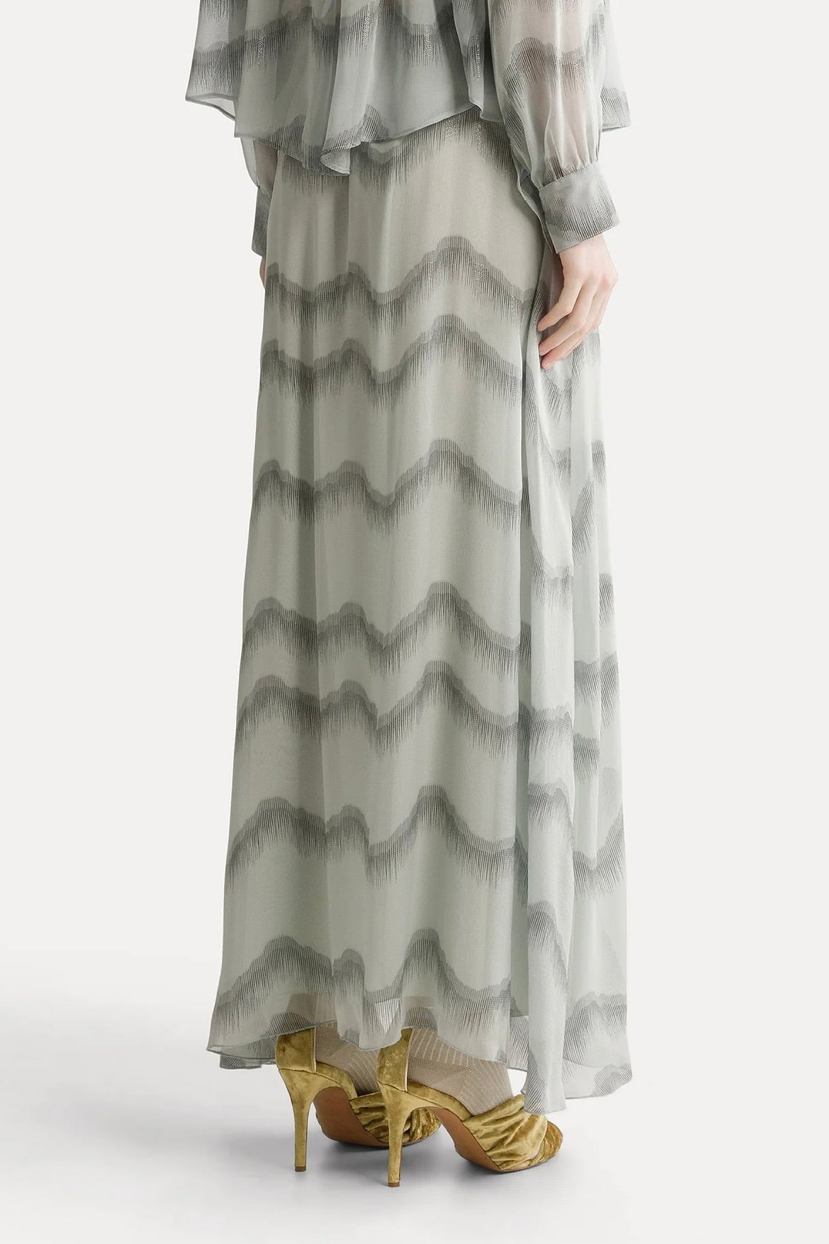 "nuages d'argent" chiffon silk long skirt
