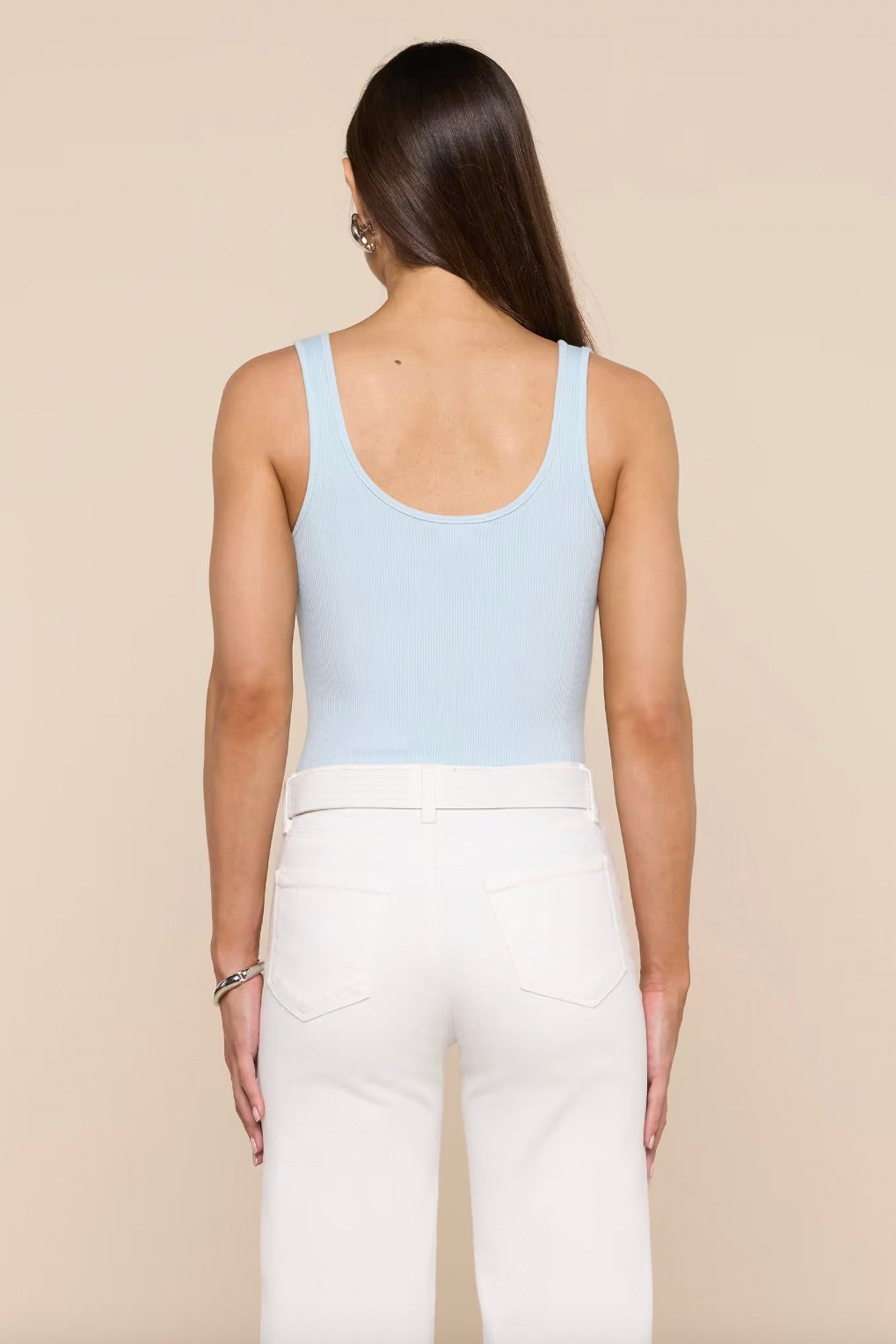 Nica Scoop Tank Bodysuit - Cool Blue