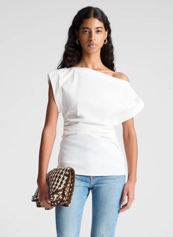 A.L.C. - Nara Stretch Cotton Off Shoulder - White