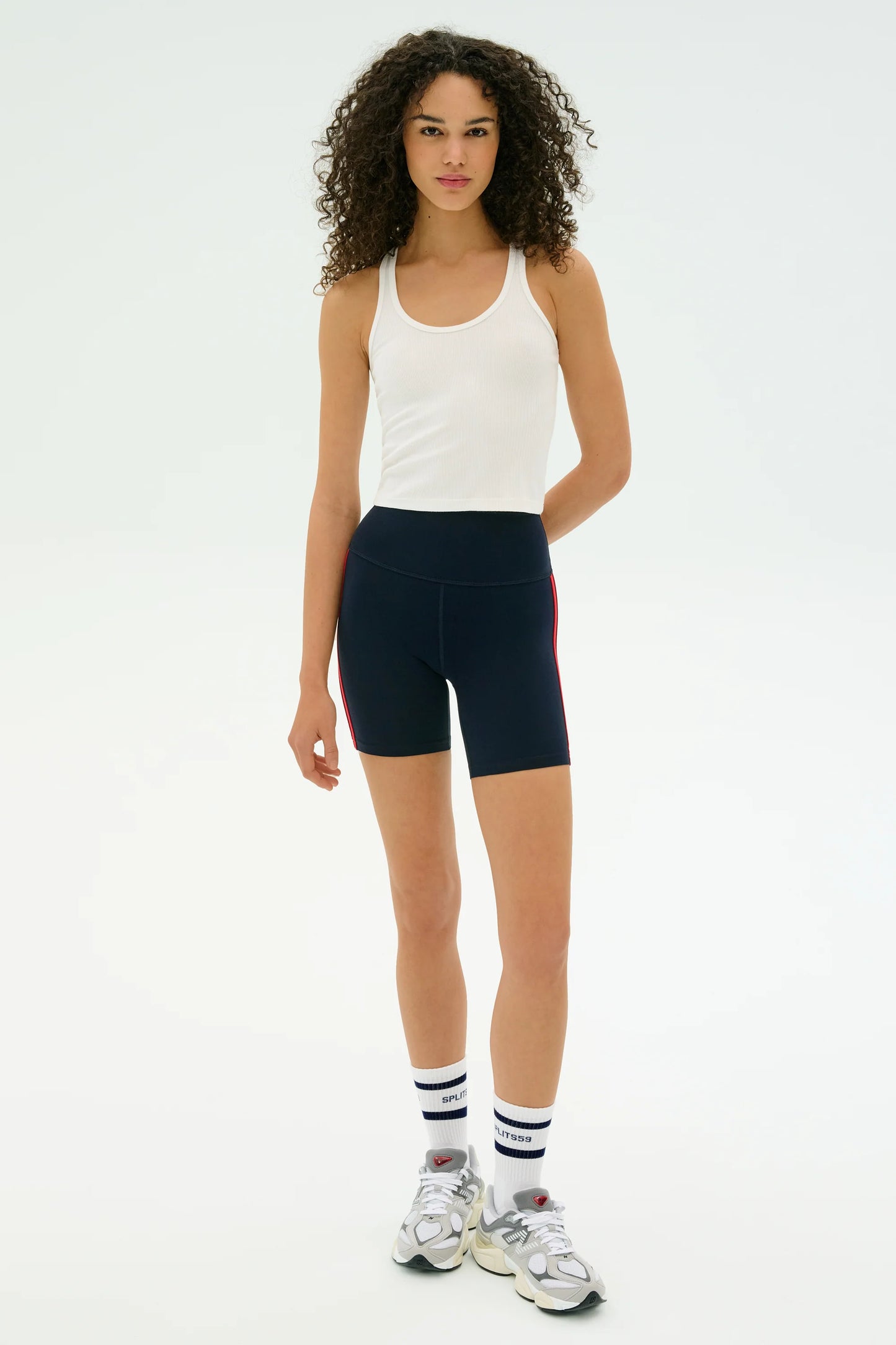SPLITS59 - Ella Highwaist Airweight Short - Indigo/Pirate Red