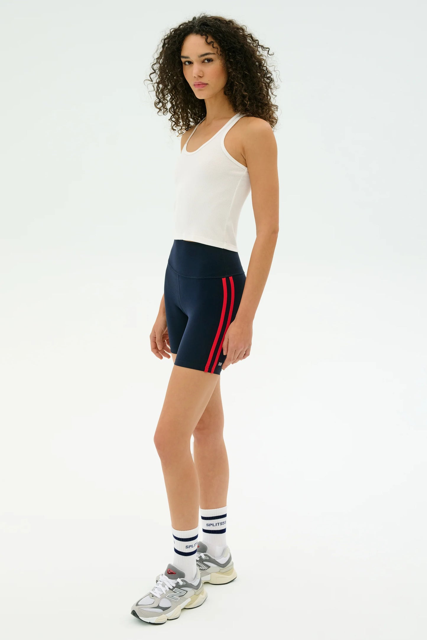 SPLITS59 - Ella Highwaist Airweight Short - Indigo/Pirate Red