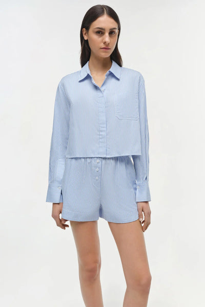 SIMKHAI - Renata Cotton Shirt - Blue Hydrangea