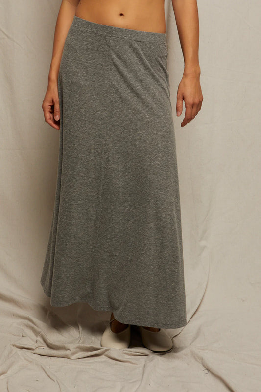 Perfect White Tee - Liza Slub Jersey Skirt - Heather Grey
