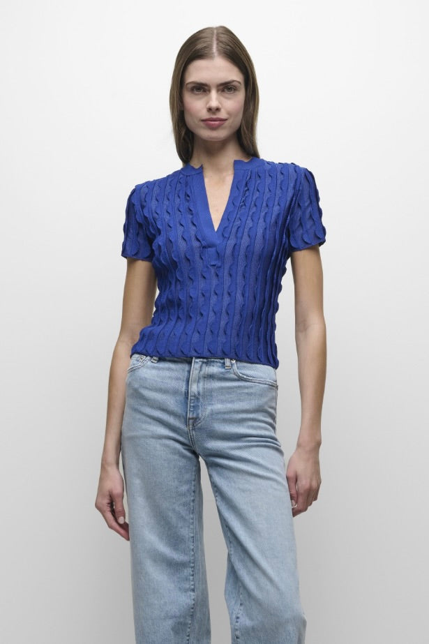 Mallorie Scalloped Knit Polo