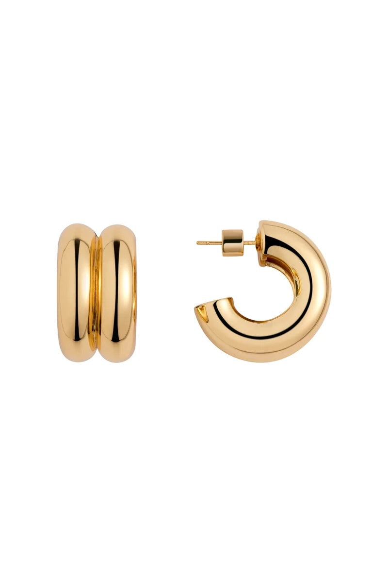 Double Hoop Earring in Gold