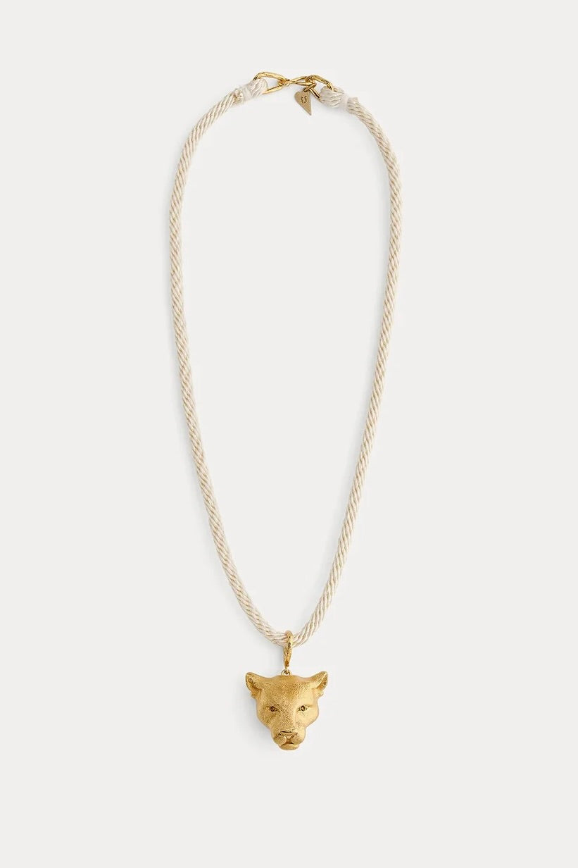 rope sculpture necklace with puma element