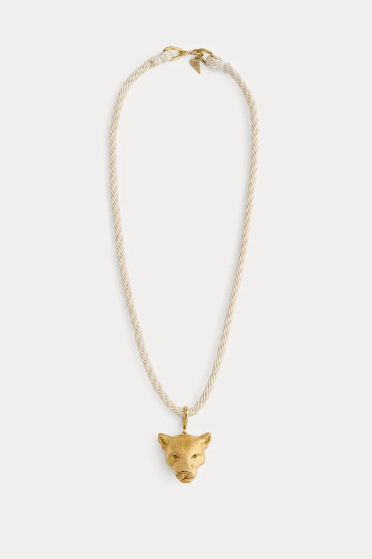 rope sculpture necklace with puma element