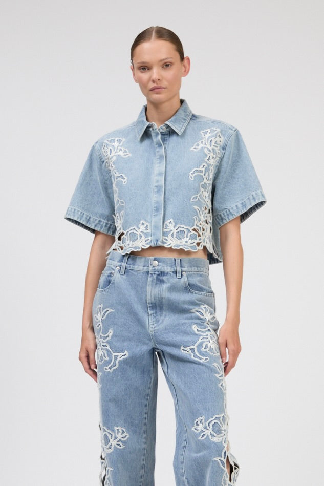 Alabine Embroidered Denim Shirt