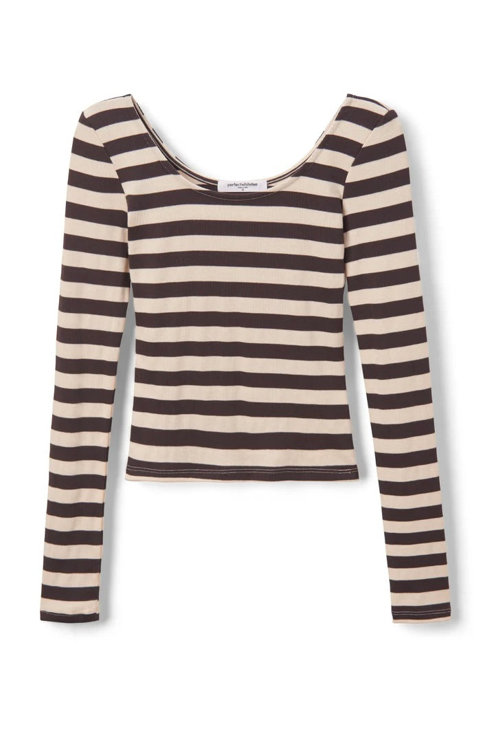 Anya Striped Scoop Neck Top