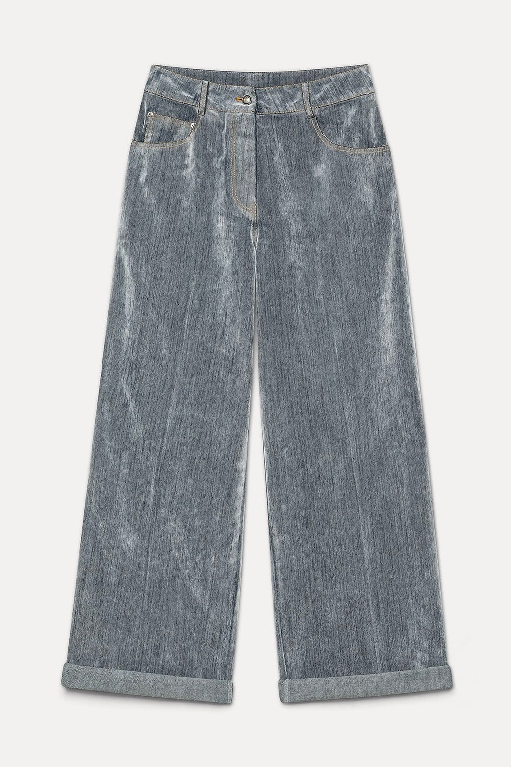 flock denim 5 pockets pants
