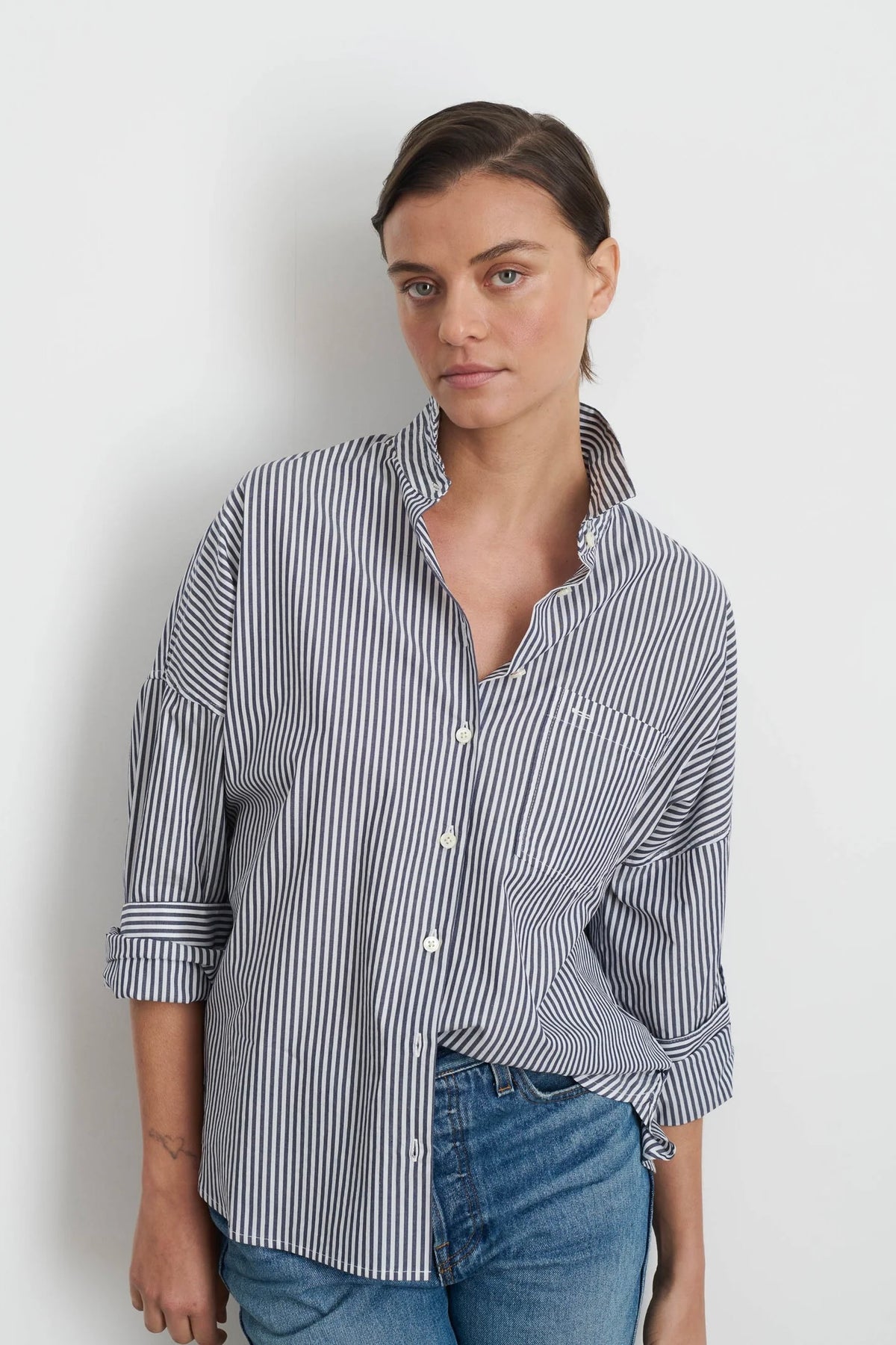 Jo Shirt in Striped Cotton Poplin