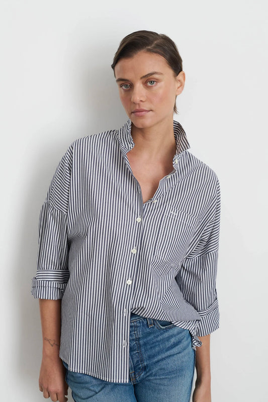Jo Shirt in Striped Cotton Poplin