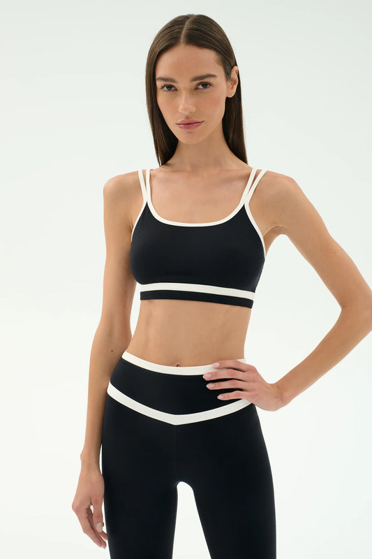 SPLITS59 - Eva Rigor Double Strap Bra - Black/White