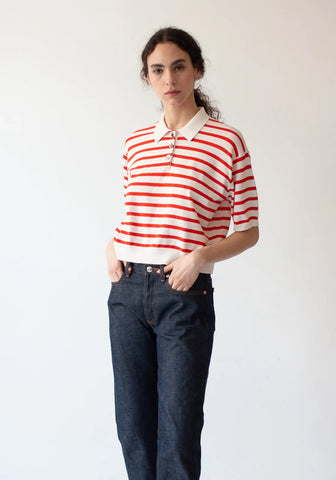 DEMYLEE - Jrue Stripe Top - White/Red