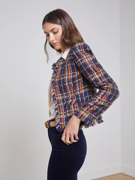 L'Agence - Angelina Tweed Blazer - Midnight Multi Tweed