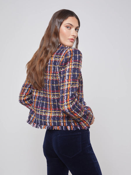 L'Agence - Angelina Tweed Blazer - Midnight Multi Tweed