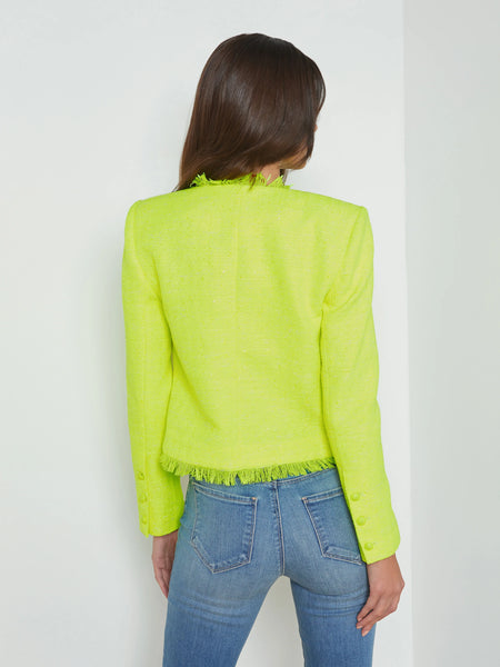 L'AGENCE - Angelina Tweed Jacket - Neon Citrus