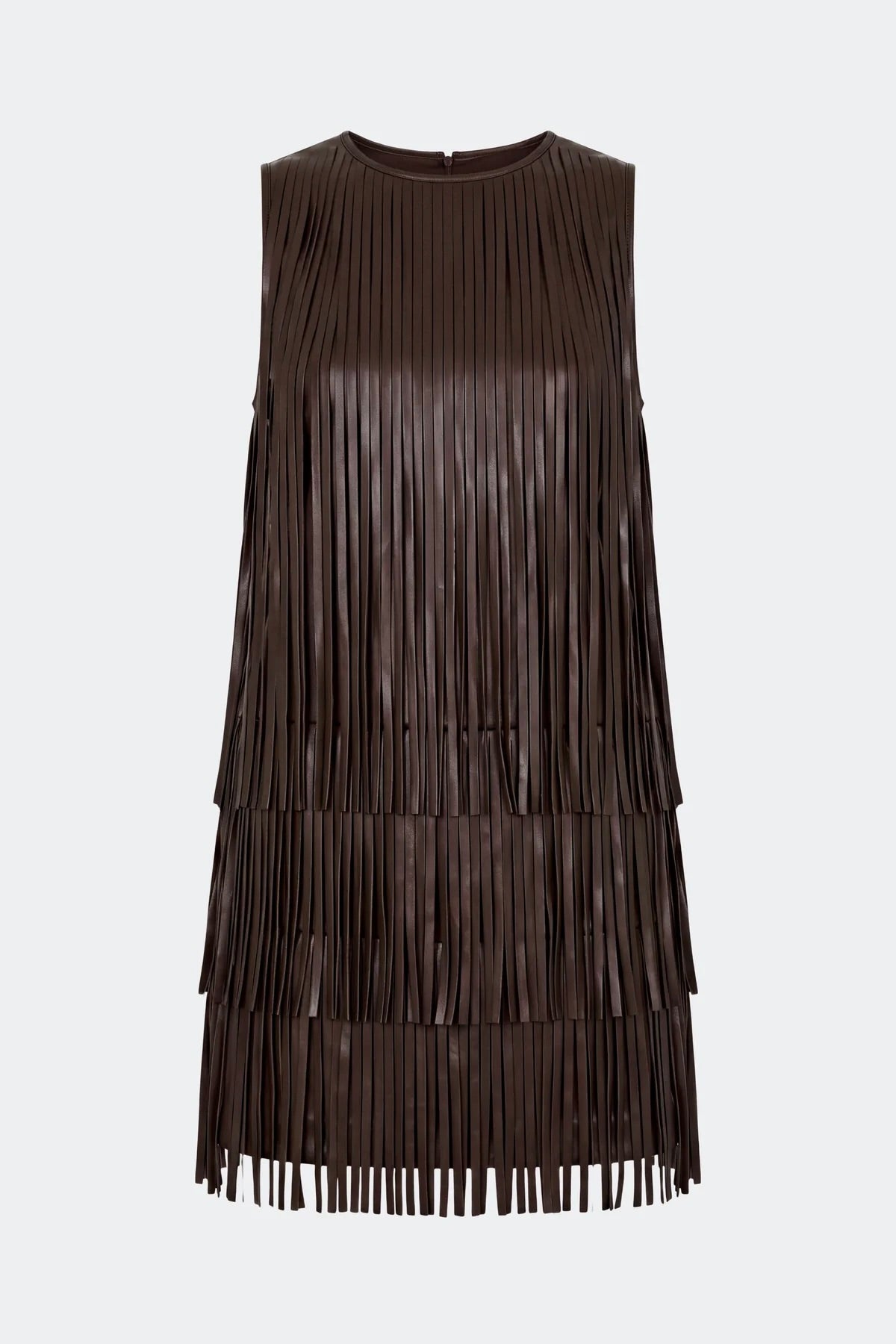 Sina Vegan Leather Fringe Dress
