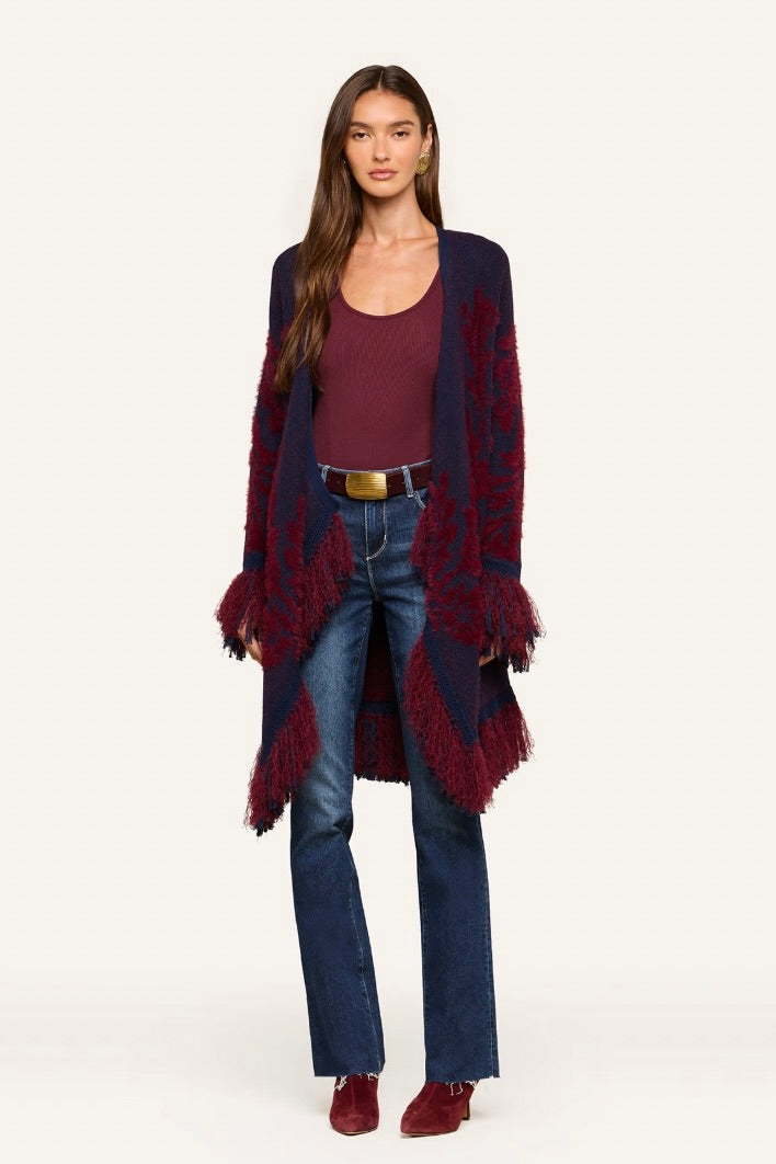 Naiad Jacquard Fringe Cardigan