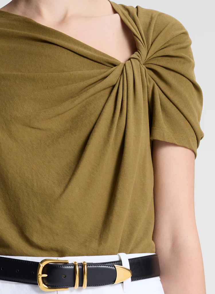 ALC - Liz Asymmetric Cotton Crepe Tee - Hazel
