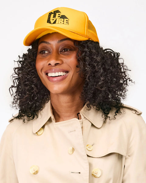 Clare V. - Trucker Hat - Marigold w/ Black Le Vibe