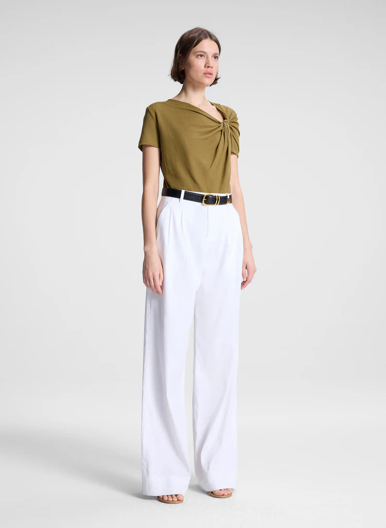 ALC - Liz Asymmetric Cotton Crepe Tee - Hazel