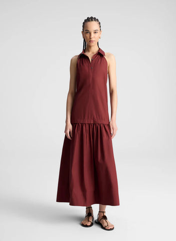 A.L.C. - Vera Cotton Midi Dress - Dark Bosco
