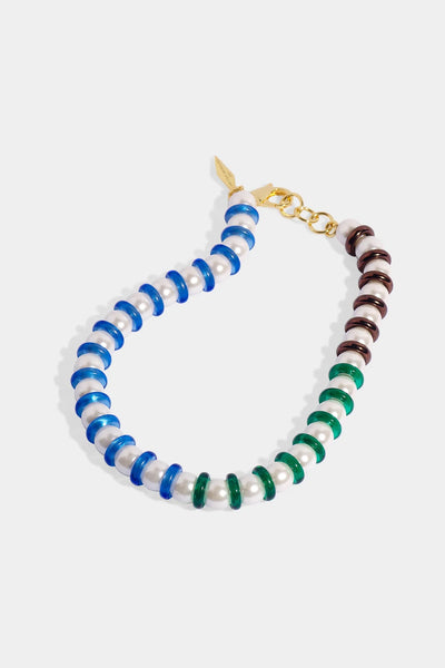 Nicole Romano - Spumoni Pearl & Colored Glass Necklace