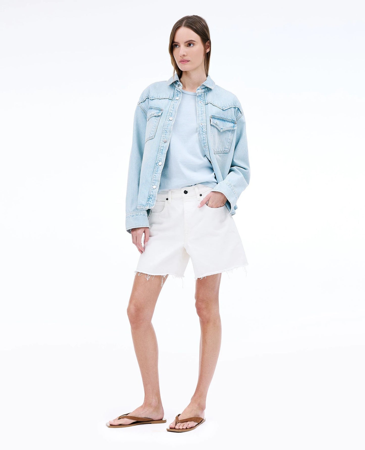SLVRLAKE - Sienna Cut Off - White