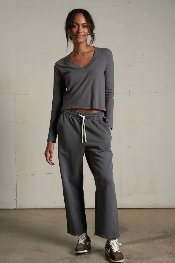 Fiona Long Sleeve Tee - Charcoal