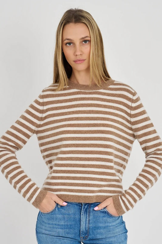 Gemma Cashmere Striped Crew