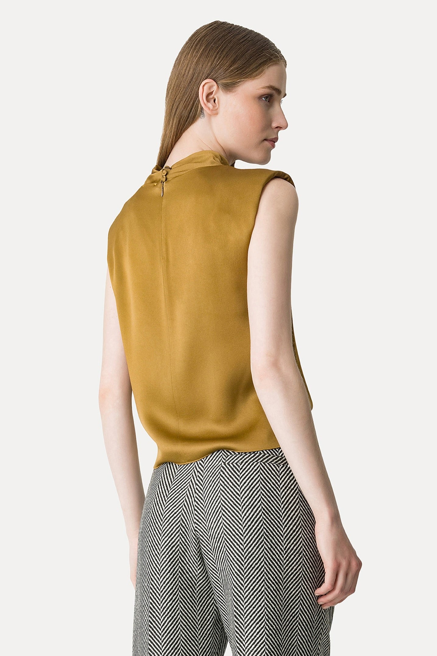Envers Satin Funnel Neck Top
