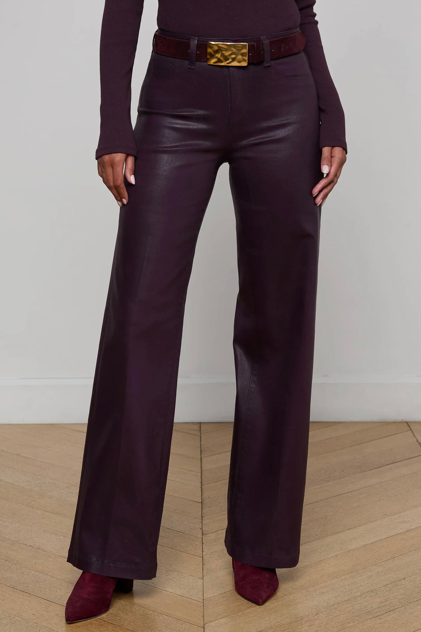 Scottie Coated Wide-Leg Jean