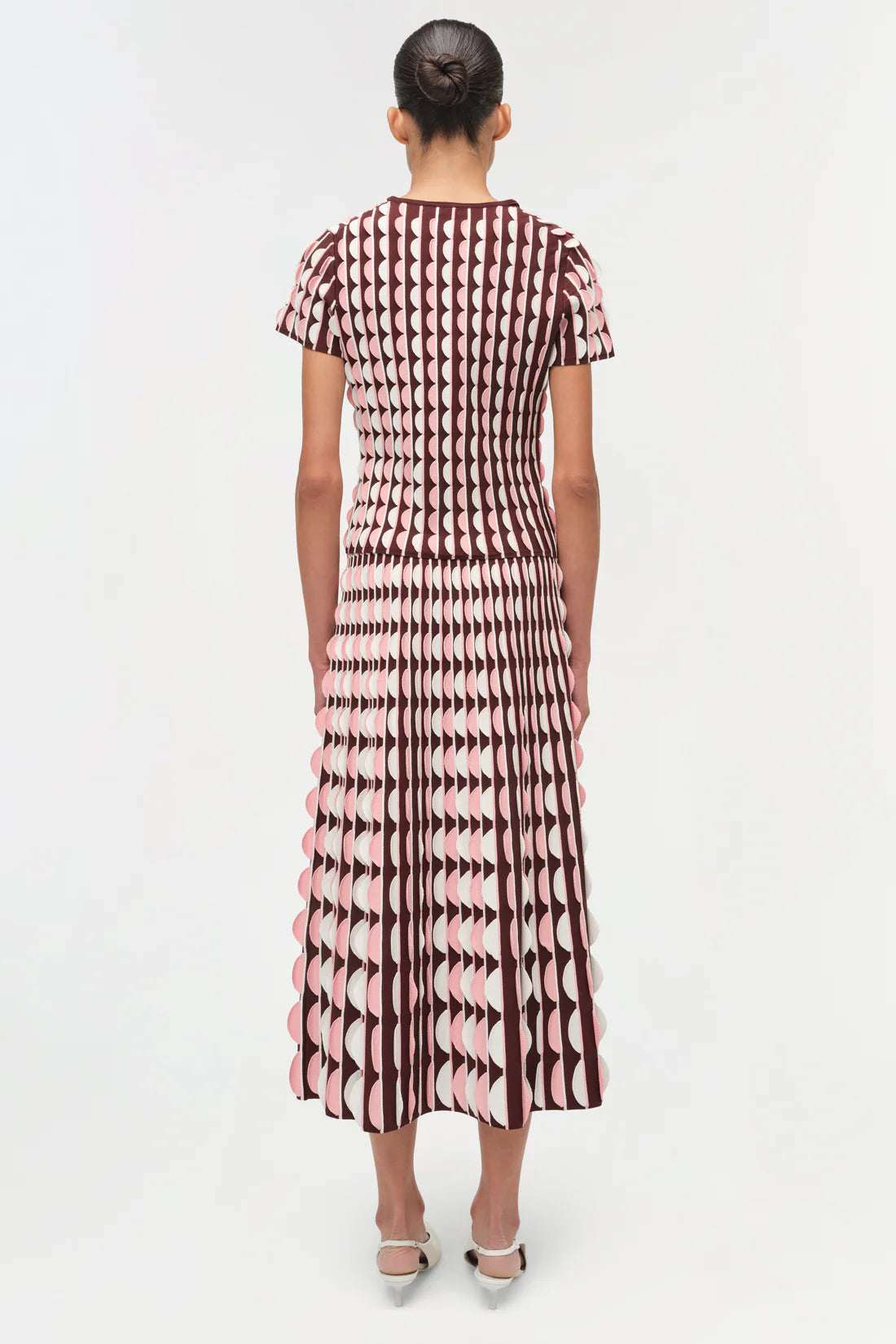 Micah Scalloped Knit Midi Skirt