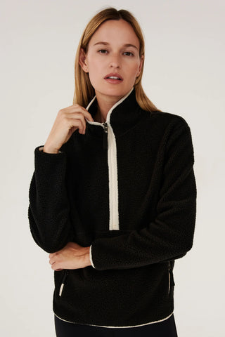 SPLITS59 - Libby Sherpa Half Zip - Black/Creme