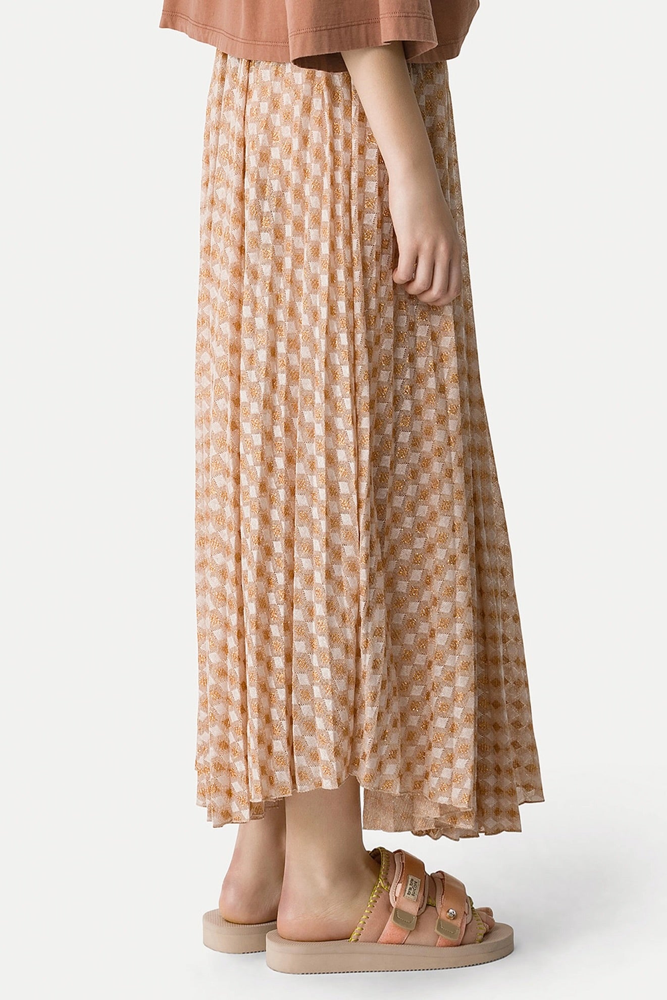 diamond jersey plisse' skirt