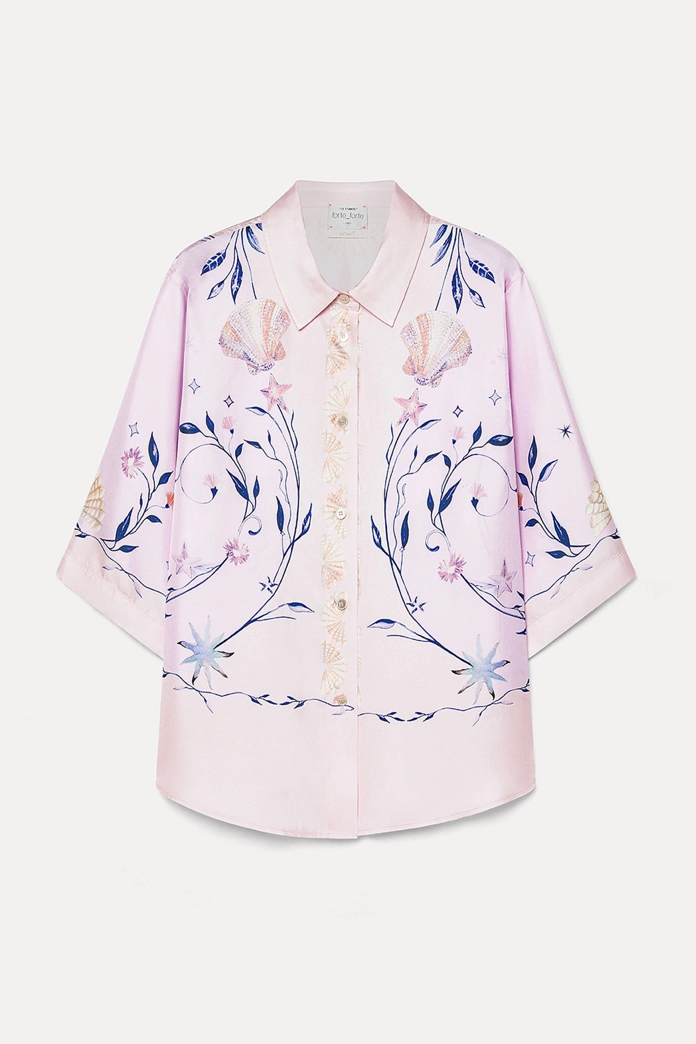 "deliverance" print twill half sleeves shirt