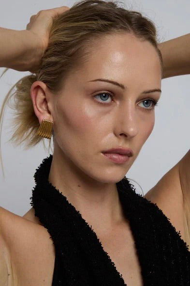 Ribbed Earrings - Gold