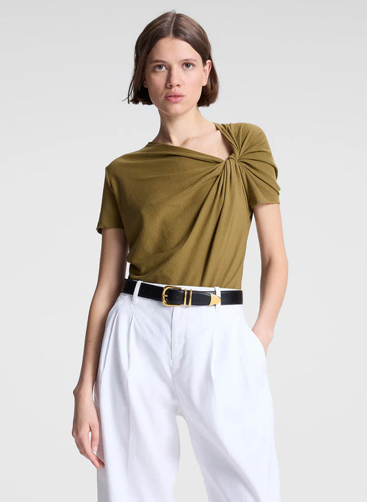 ALC - Liz Asymmetric Cotton Crepe Tee - Hazel